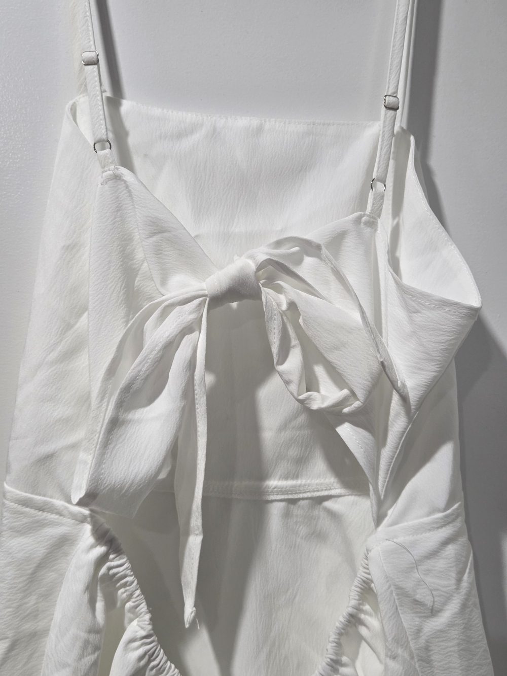 Women’s White Ruffle-Back Tank Top - Picture 2 of 4